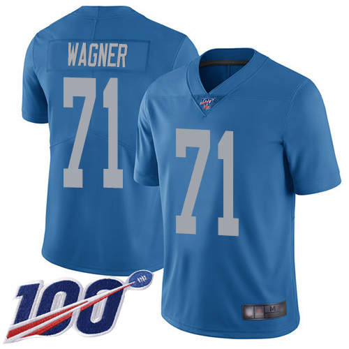 Detroit Lions Limited Blue Men Ricky Wagner Alternate Jersey NFL Football 71 100th Season Vapor Untouchable